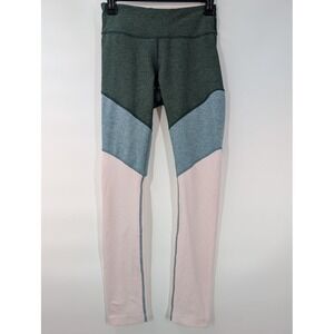 Outdoor Voices‎ Tricolor Colorblock Springs 7/8 Leggings Teal Green Size Small S